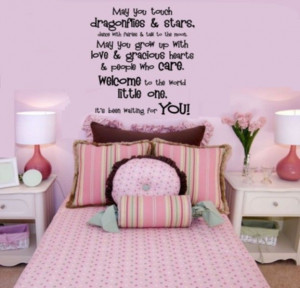 Welcome to the world little one girls room vinyl wall graphic Quote 30 ...