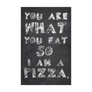 am a pizza chalkboard canvas print