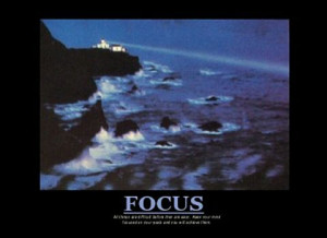 Focus Motivational Poster Lighthouse focus poster 20x16