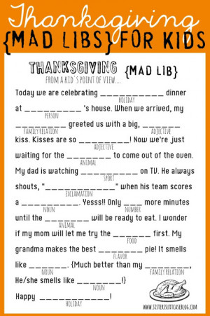 Mad Libs as a kid? I can recall sitting in my 6th grade classroom ...