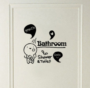 Toilet Shower Smile Knock Bathroom - Say Quote Word Lettering Art ...