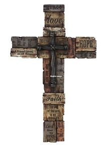 Beautiful-Wall-Cross-with-Sayings-Realistic-Wood-Texture-with-Cross-in ...