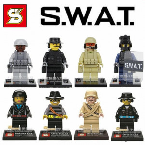 8pcs CS Squad Navy Seal Team Swat Army Builder SWAT Police City