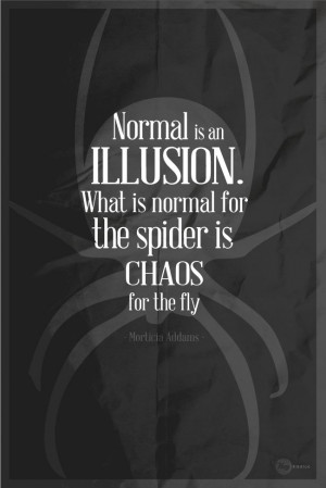 Normal is an illusion. What is normal for the spider is chaos for the ...