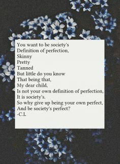 Society's definition of perfection poem