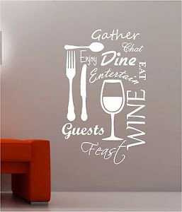 ... about KITCHEN WORD CLOUD vinyl wall art QUOTE sticker dining food wine