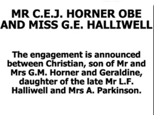 Geri Halliwell’s Engagement Announcement In The Times