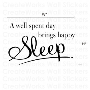 Happy Sleep - Bedroom wall quote sticker - WA260X