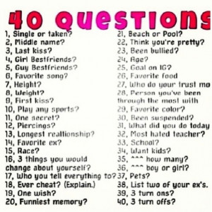 Ask me a question! I'm not comfortable with 8 but other than that I'll ...
