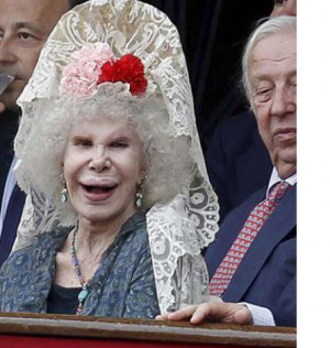 The Duchess of Alba on the right with the Duchess of Cornwall in Spain ...