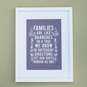FAMILIES ARE LIKE BRANCHES ON A TREE’ WALL ART