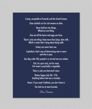 Ron Swanson Parks And Recreation Print Ron Swanson Quote Funny Quote ...