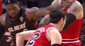 ... James called for controversial flagrant foul on Carlos Boozer (Video