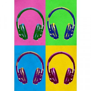 Poster on Headphones Pop Art Poster 13x19