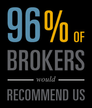 96 percent of brokers would recommend us