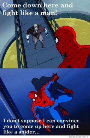 Spiderman Logic – Come down here and fight like a man – I don’t ...