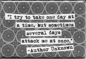 Fuelisms : I try to take one day at a time, but sometimes several days ...