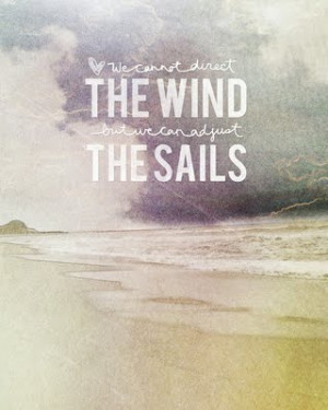 We cannot direct the wind but we can adjust the sails.