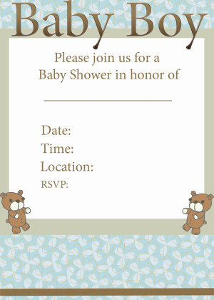 Baby Shower Invitation Quotes Baby Shower Print Invitations Boy Invite ...