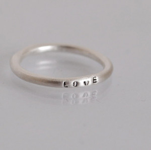 ... stacking ring / posey ring / personalized skinny initial word ring