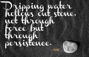 ... Out Stone Not Through Force But Through Persistence - Water Quote