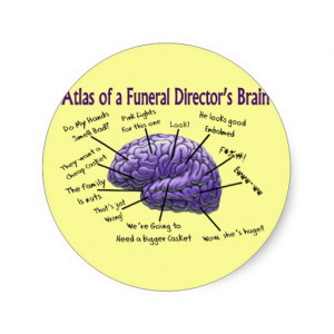 Funeral Director Mortician Funny Brain Design Sticker