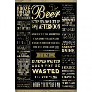 Drinking Quotes College Poster Print - 24x36