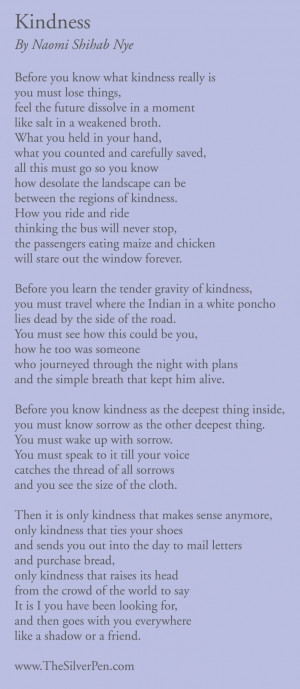... like salt in a weakened broth. | Kindness #poem by Naomi Shihab Nye