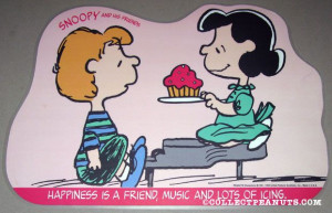 Schroeder & Lucy ‘Happiness is a friend, music and lots of icing ...