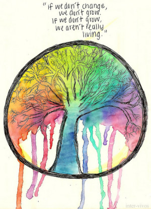 pretty art tree quote hippie live Change hippy living rainbows tree of ...