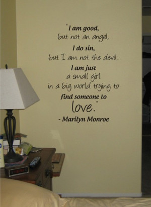 MARILYN MONROE QUOTE decal sticker wall beautiful words nice love