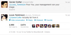 Rebecca Ferguson And Louis Tomlinson Tweeting rebecca (which he