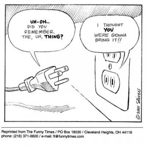 Funny stivers electrical outlet cartoon, January 31, 2002