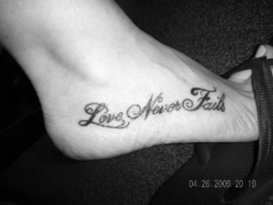 ... back tattoo love never fail lettering back love never fails quotes