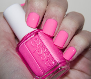 Hot pink essie nail polish