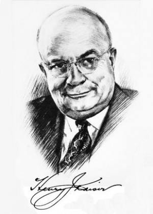 Henry J. Kaiser Portrait (Johnson 1946) with Signature