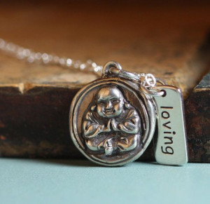 Buddha Loving Kindness Necklace - Inspirational Quote - Sterling ...