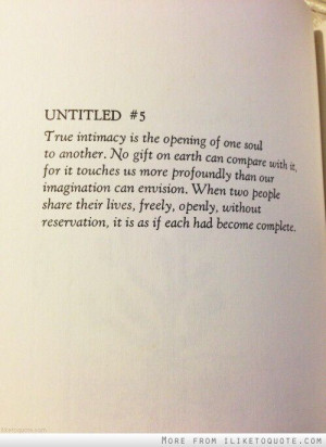 Sex does not equate intimacy.