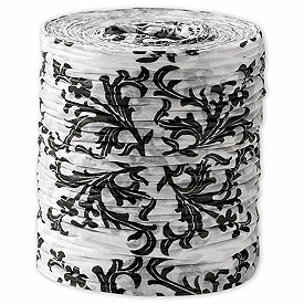 Crinkle Paper Black And White Damask Ribbon Quot Yds