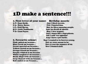 One Direction Make your own 1D sentence ! :) x