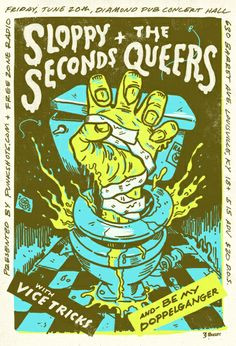 SLOPPY SECONDS + THE QUEERS #gig #poster #design