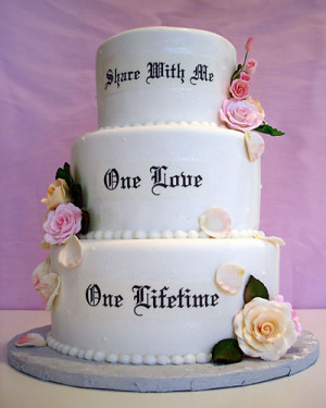 with your wedding cake, you can print your favorite movie funny quotes ...