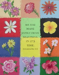 Bible Verse Flowers Paintings - Flowers by Cindy Rae