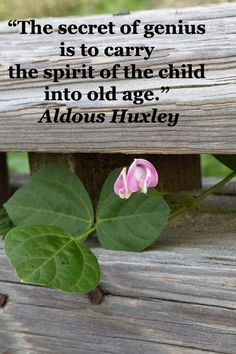 spirit of the child into old age. -- Aldous Huxley -- Explore quotes ...