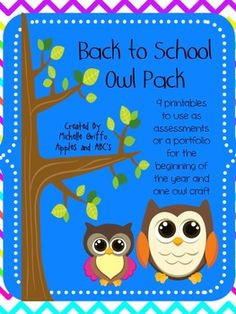 ... Owl Theme: 9 assessments for the first week of Kinder...Owl Craft too