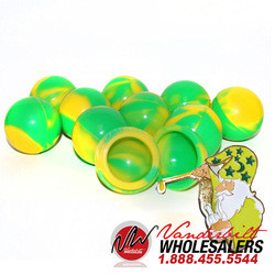 GREEN & YELLOW Dab Wax Shatter Silicone Non Stick Round Ball Jar ...