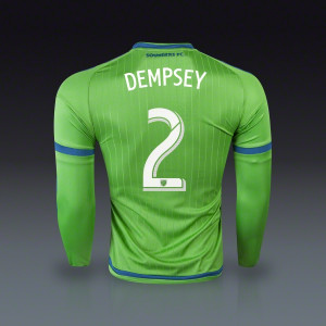 Clint Dempsey Seattle Sounders Long Sleeve Authentic Home Jersey 2015