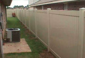 Tan Vinyl Privacy fence Windsor Ontario