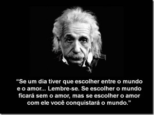 Frase de Einstein sobre o amor