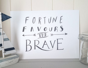 CLEARANCE Pen and Ink Quote Art Original Hand lettered quote Fortune ...
